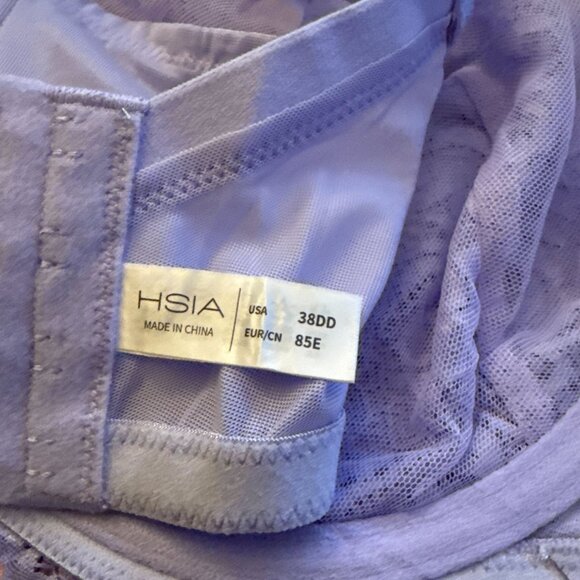 HSIA Bra 38DD Purple Lace Sheer Back Closure Underwire - Picture 5 of 14